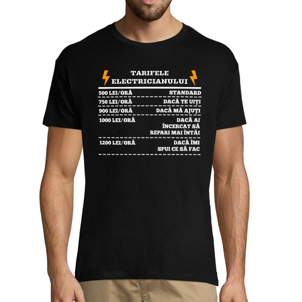 Tricou "Tarifele electricianului"