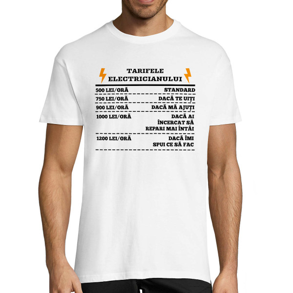 Tricou "Tarifele electricianului"