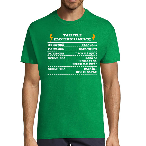 Tricou "Tarifele electricianului"