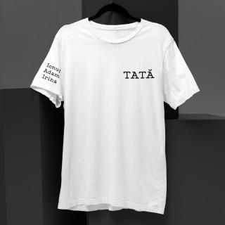 Tricou "Tată" cu numele copiilor pe mânecă