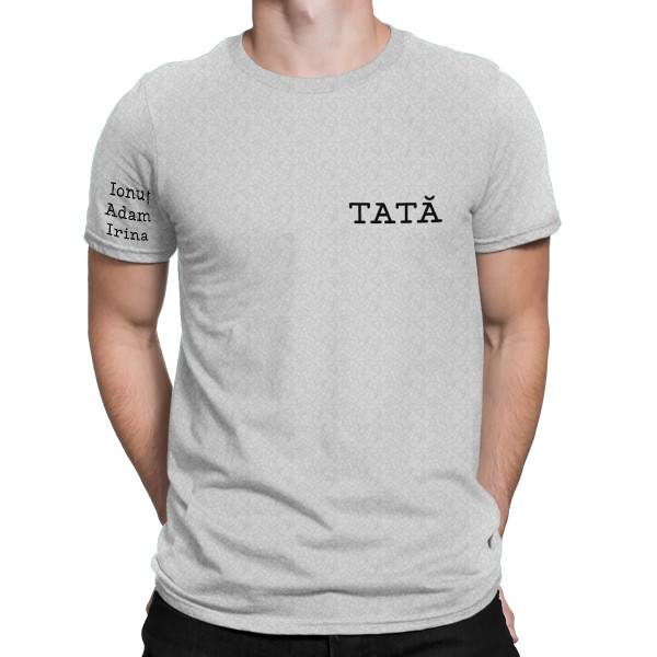 Tricou "Tată" cu numele copiilor pe mânecă