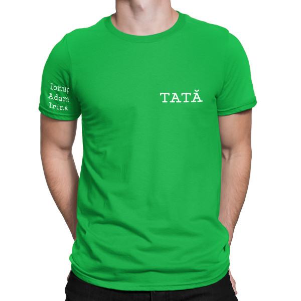 Tricou "Tată" cu numele copiilor pe mânecă