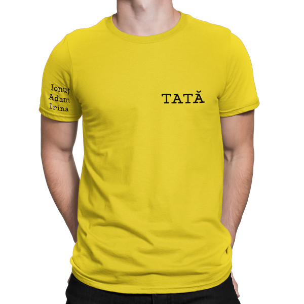 Tricou "Tată" cu numele copiilor pe mânecă