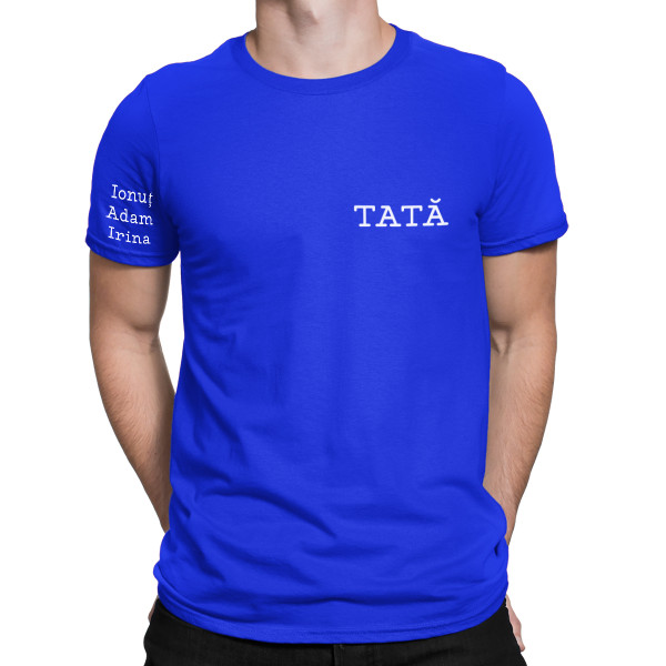 Tricou "Tată" cu numele copiilor pe mânecă