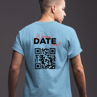 Tricou "Vrei să ieși cu mine?" cu un cod QR personalizat