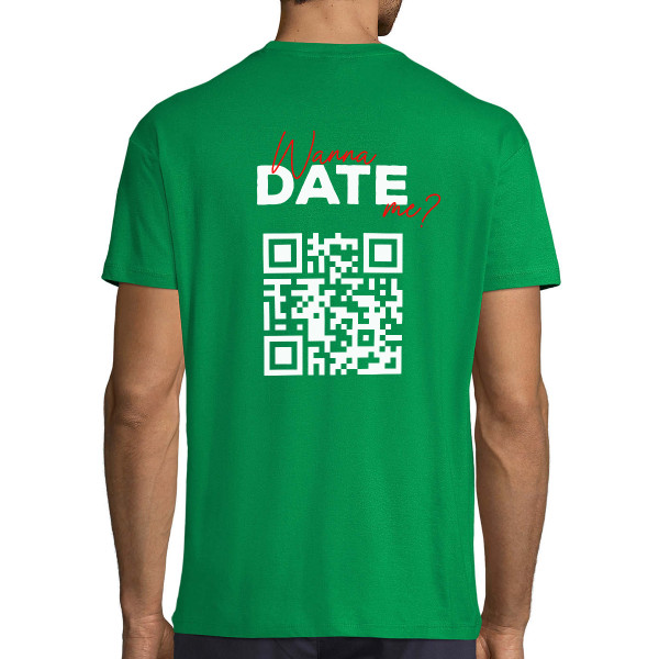 Tricou "Vrei să ieși cu mine?" cu un cod QR personalizat