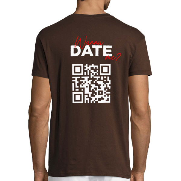 Tricou "Vrei să ieși cu mine?" cu un cod QR personalizat