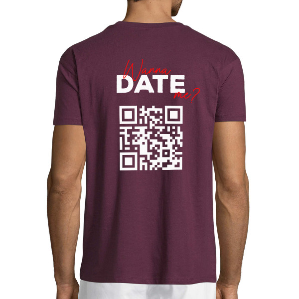 Tricou "Vrei să ieși cu mine?" cu un cod QR personalizat