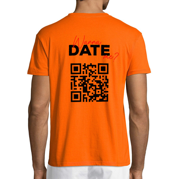 Tricou "Vrei să ieși cu mine?" cu un cod QR personalizat