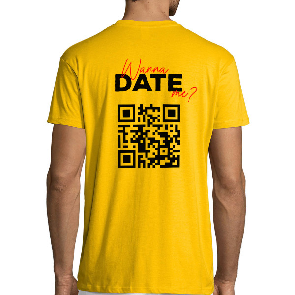 Tricou "Vrei să ieși cu mine?" cu un cod QR personalizat