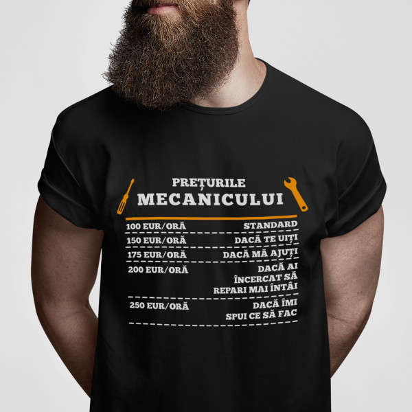 Tricou "Lista de prețuri a mecanicului" Tricou "Lista de prețuri a mecanicului"