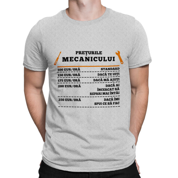 Tricou "Lista de prețuri a mecanicului" Tricou "Lista de prețuri a mecanicului"