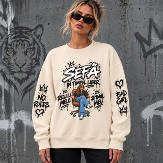 Hanorac unisex în culori pastelate "Șefă în timpul liber" Hanorac unisex în culori pastelate "Șefă în timpul liber"