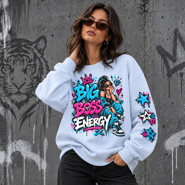 Hanorac unisex în culori pastelate "Big Boss Energy"