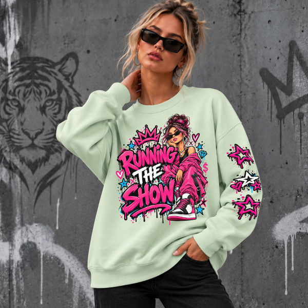 Hanorac unisex în culori pastelate "Running the Show"