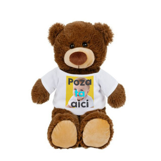 Ursuleț de pluș "Bernie" cu fotografia aleasă de tine (25 cm)