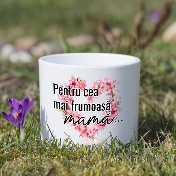 Vas ceramic "Pentru cea mai frumoasă mamă" Vas ceramic "Pentru cea mai frumoasă mamă"