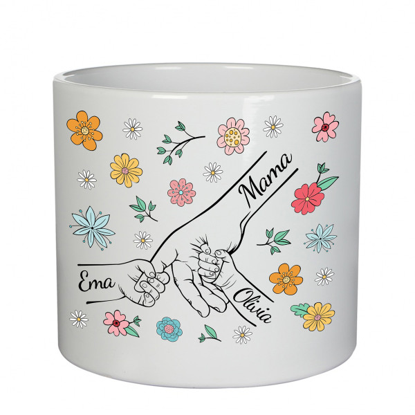 Vază din ceramică "Mama și copiii" cu numele copiilor Vază din ceramică "Mama și copiii" cu numele copiilor