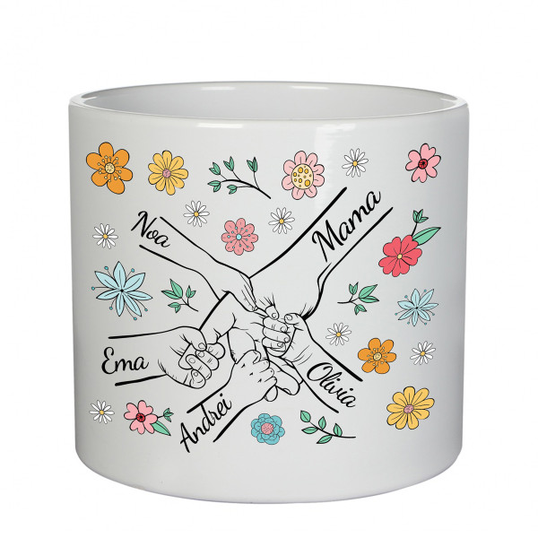 Vază din ceramică "Mama și copiii" cu numele copiilor Vază din ceramică "Mama și copiii" cu numele copiilor