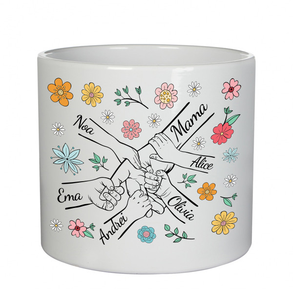 Vază din ceramică "Mama și copiii" cu numele copiilor Vază din ceramică "Mama și copiii" cu numele copiilor