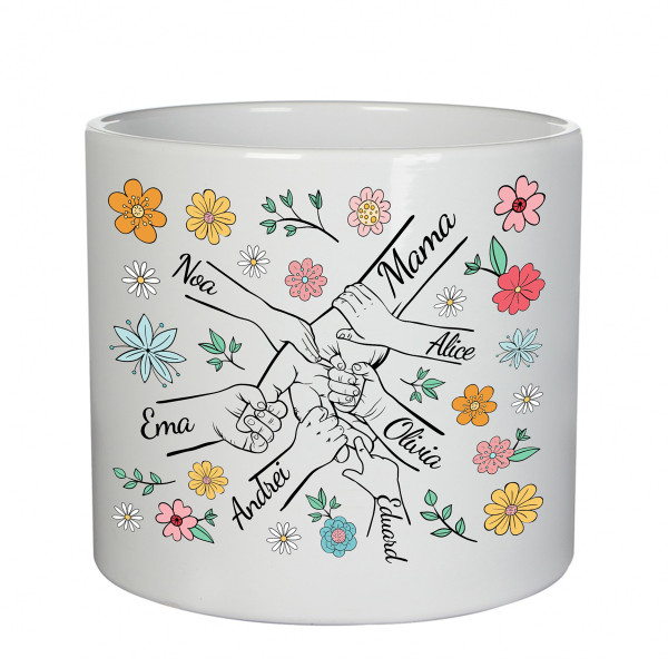 Vază din ceramică "Mama și copiii" cu numele copiilor Vază din ceramică "Mama și copiii" cu numele copiilor