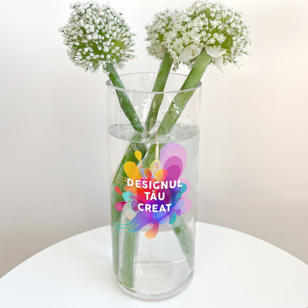 Vază din sticlă cu design personalizat Vază din sticlă cu design personalizat