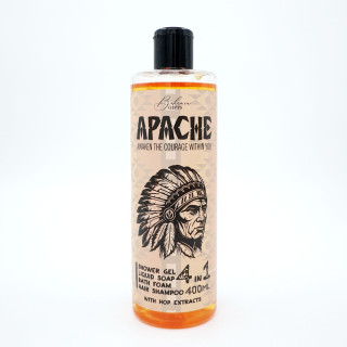 Gel de duș pentru bărbați, șampon, spumă și săpun 4în1 „Apache” (400ml)