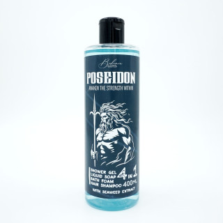 Gel de duș pentru bărbați, șampon, spumă și săpun 4în1 „Poseidon” (400ml)