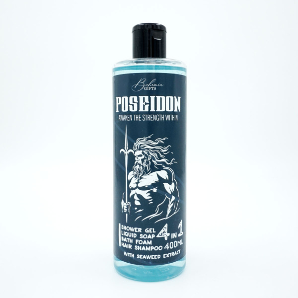 Gel de duș pentru bărbați, șampon, spumă și săpun 4în1 „Poseidon” (400ml)