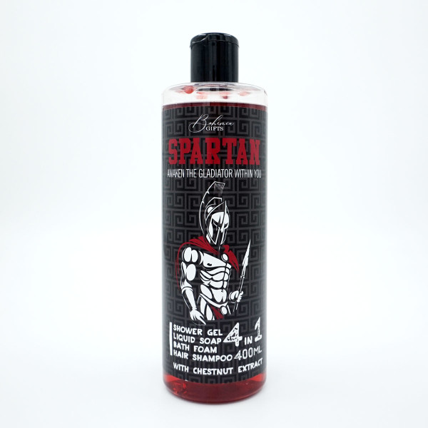 Gel de duș pentru bărbați, șampon, spumă și săpun 4în1 „Spartan” (400ml)