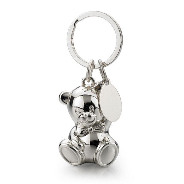 Breloc XL placat cu argint "Lucky Bear" (cu posibilitatea de gravare, contra cost)